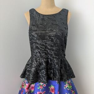 Forever 21 Black Sequin Peplum Top